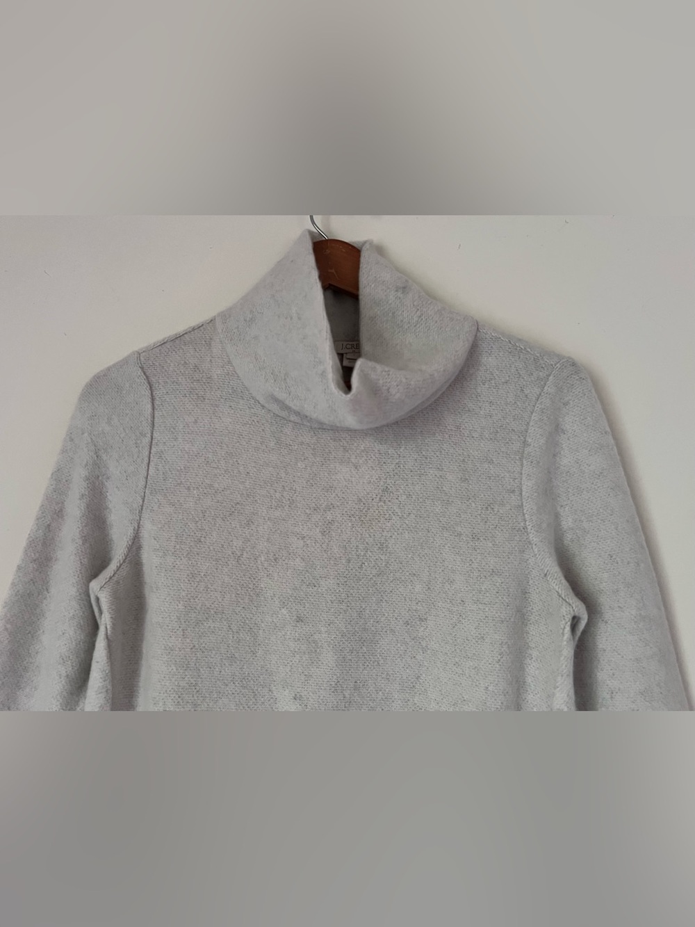 J. Crew Always Women Oatmeal Beige 100% Cotton Roll Neck Turtleneck Sweater M - Picture 9 of 10